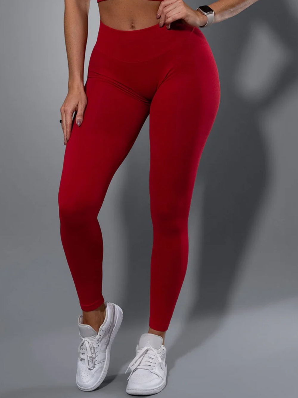 VIOLATE High-Waist Red Seamless Leggings